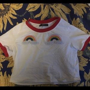 Aesthetic cropped rainbow pride top
